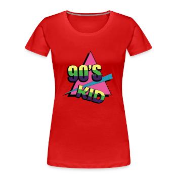 1990iger Sprüche 90s Geschenksidee - Frauen Premium Bio T-Shirt - Rot - Vorne - Mia (176cm)
