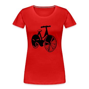 Fahrrad Gekritzel Fahrräder Radfahren Vektor 8 - Frauen Premium Bio T-Shirt - Rot - Vorne - Mia (176cm)