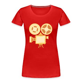 Old film camera icon, hand-drawn. Director - Women's Premium Organic T-Shirt - red - Front - Mia (176cm)