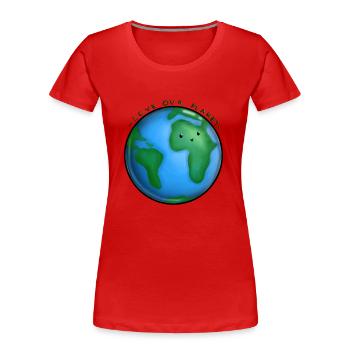 love the earth - Women's Premium Organic T-Shirt - red - Front - Mia (176cm)