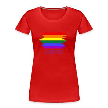lgbtq - Frauen Premium Bio T-Shirt - Rot - Vorne - Mia (176cm)