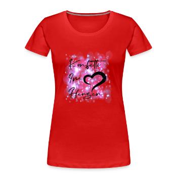Konfetti im Herzen - Frauen Premium Bio T-Shirt - Rot - Vorne - Mia (176cm)