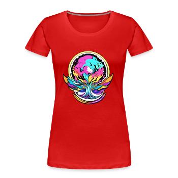 Baum des Lebens - Frauen Premium Bio T-Shirt - Rot - Vorne - Mia (176cm)