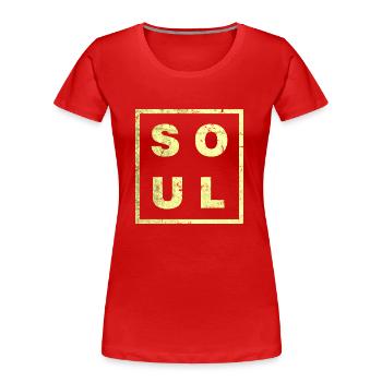ÂME MINIMALE - T-shirt bio Premium Femme - rouge - Devant - Mia (176cm)