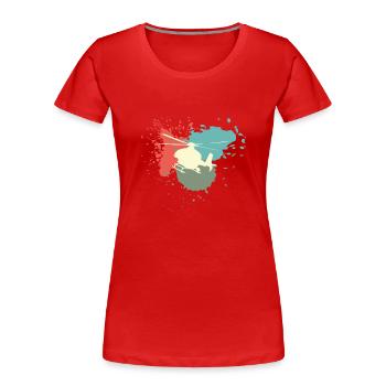 Helikopter Vintage Bunt - Frauen Premium Bio T-Shirt - Rot - Vorne - Mia (176cm)