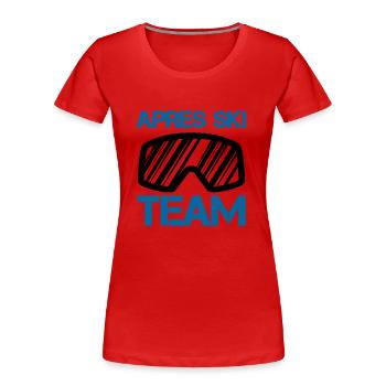 Équipe d’après-ski - T-shirt bio Premium Femme - rouge - Devant - Mia (176cm)