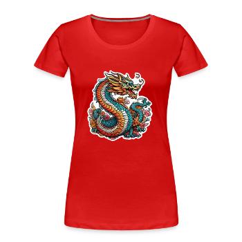 Asian Dragon - Japan - Chinese - Women's Premium Organic T-Shirt - red - Front - Mia (176cm)
