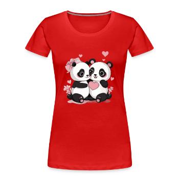 Be My Valentine Panda - Women's Premium Organic T-Shirt - red - Front - Mia (176cm)