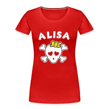Pirate Alisa Design pour les filles et les femmes - T-shirt bio Premium Femme - rouge - Devant - Mia (176cm)