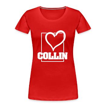 Cadeau pour Collin - T-shirt bio Premium Femme - rouge - Devant - Mia (176cm)