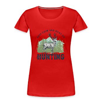 Conception majestueuse de chasse au cerf - T-shirt bio Premium Femme - rouge - Devant - Mia (176cm)