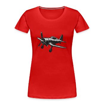 Propellermaschine - Frauen Premium Bio T-Shirt - Rot - Vorne - Mia (176cm)