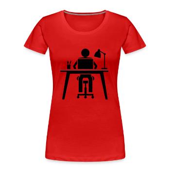 Arbeiten Lernen - Frauen Premium Bio T-Shirt - Rot - Vorne - Mia (176cm)