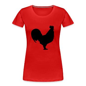 Cock - Women's Premium Organic T-Shirt - red - Front - Mia (176cm)