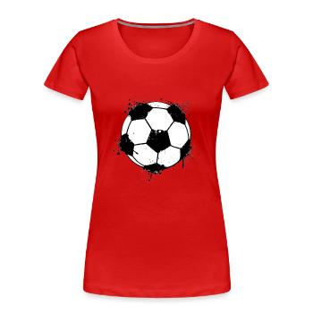 Soccer / Football (style grunge) - T-shirt bio Premium Femme - rouge - Devant - Mia (176cm)