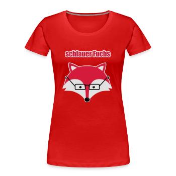 schlauer Fuchs - Frauen Premium Bio T-Shirt - Rot - Vorne - Mia (176cm)