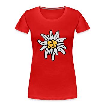 Edelweiss - Frauen Premium Bio T-Shirt - Rot - Vorne - Mia (176cm)