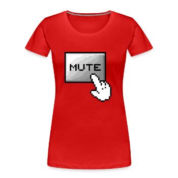 Classic Computer (Mute) - Frauen Premium Bio T-Shirt - Rot - Vorne - Mia (176cm)