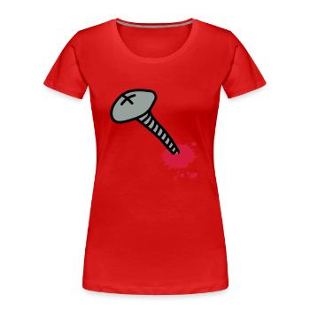 wunde_3c - Frauen Premium Bio T-Shirt - Rot - Vorne - Mia (176cm)