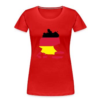 DACH - Deutschland Österreich Schweiz - Frauen Premium Bio T-Shirt - Rot - Vorne - Mia (176cm)