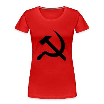 Hammer und Sichel - Frauen Premium Bio T-Shirt - Rot - Vorne - Mia (176cm)