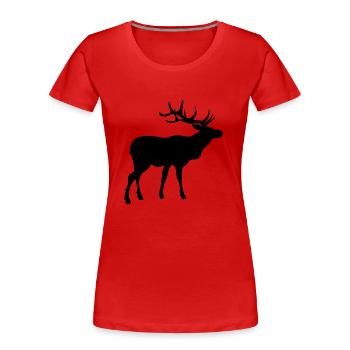 Silhouette de cerf pour les chasseurs - T-shirt bio Premium Femme - rouge - Devant - Mia (176cm)