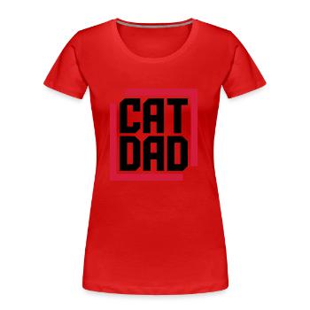 Conception du logo Cat Dad - T-shirt bio Premium Femme - rouge - Devant - Mia (176cm)