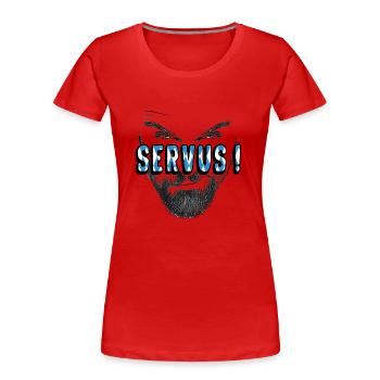 Servus bayrisch dialekt - Frauen Premium Bio T-Shirt - Rot - Vorne - Mia (176cm)