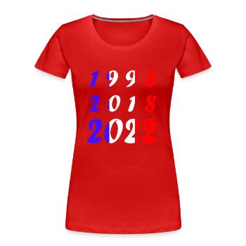 Nationalmannschaft Frankreich Fußball Weltmeister - Frauen Premium Bio T-Shirt - Rot - Vorne - Mia (176cm)