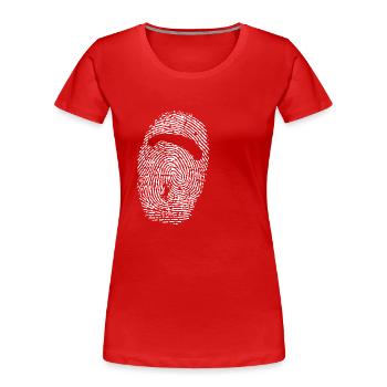 Paragliding Fallschirmsport Fingerabdruck - Frauen Premium Bio T-Shirt - Rot - Vorne - Mia (176cm)