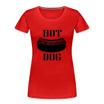 Hund Dog - Women's Premium Organic T-Shirt - red - Front - Mia (176cm)