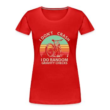 Mountainbiker Fahrrad Radsport - Frauen Premium Bio T-Shirt - Rot - Vorne - Mia (176cm)