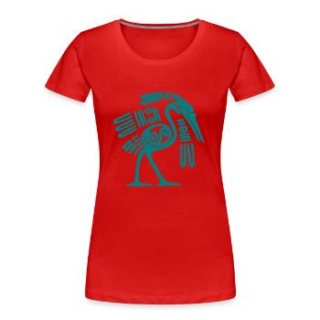 Oiseau mexicain - T-shirt bio Premium Femme - rouge - Devant - Mia (176cm)