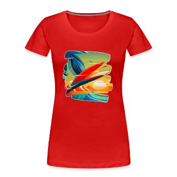 Summer Vibes #2 - Frauen Premium Bio T-Shirt - Rot - Vorne - Mia (176cm)