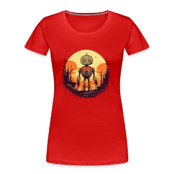 Robot - Frauen Premium Bio T-Shirt - Rot - Vorne - Mia (176cm)