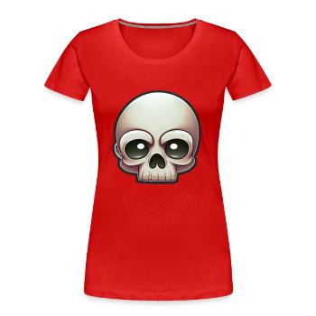 Skull Prankster: Cartoon Skull - T-shirt bio Premium Femme - rouge - Devant - Mia (176cm)