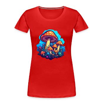 Magic champi - T-shirt bio Premium Femme - rouge - Devant - Mia (176cm)