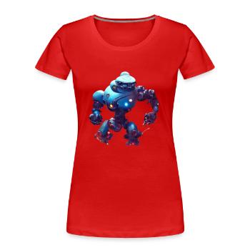 Android - Frauen Premium Bio T-Shirt - Rot - Vorne - Mia (176cm)