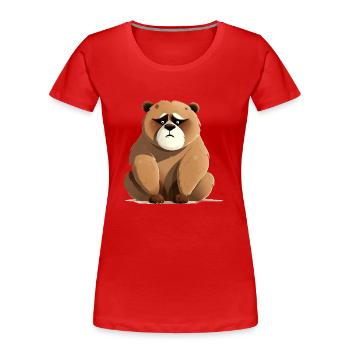 Bibi l'ours grognon - T-shirt bio Premium Femme - rouge - Devant - Mia (176cm)