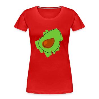 Avocado - Frauen Premium Bio T-Shirt - Rot - Vorne - Mia (176cm)