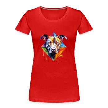 Pitbull - Women's Premium Organic T-Shirt - red - Front - Mia (176cm)
