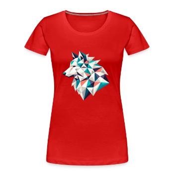 wolf // wolf - Women's Premium Organic T-Shirt - red - Front - Mia (176cm)