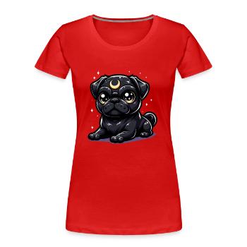Moonkeeper Pug - Women's Premium Organic T-Shirt - red - Front - Mia (176cm)