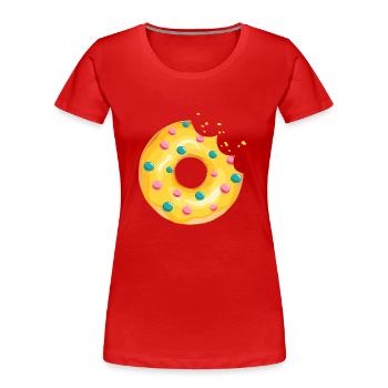 donut bite eat butcher pastry 120 Q - Women's Premium Organic T-Shirt - red - Front - Mia (176cm)