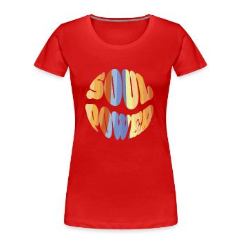 Soul Power - 70s Style - Frauen Premium Bio T-Shirt - Rot - Vorne - Mia (176cm)