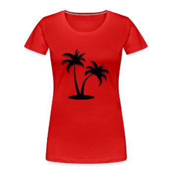 palm tree - Women's Premium Organic T-Shirt - red - Front - Mia (176cm)