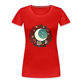 Halbmondrosen - Frauen Premium Bio T-Shirt - Rot - Vorne - Mia (176cm)