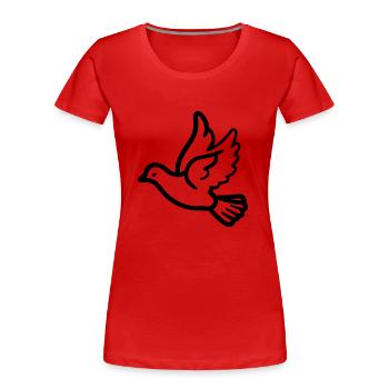 Colombe - T-shirt bio Premium Femme - rouge - Devant - Mia (176cm)