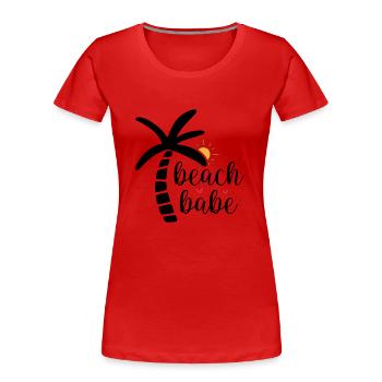 Beach babe - Frauen Premium Bio T-Shirt - Rot - Vorne - Mia (176cm)