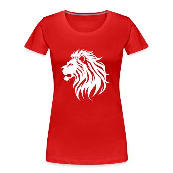 Lion - T-shirt bio Premium Femme - rouge - Devant - Mia (176cm)